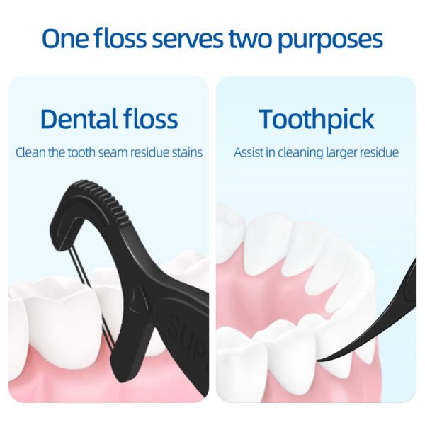 Oral care system youth floss stick series-50-bamboo charcoal-box - Gambar 3