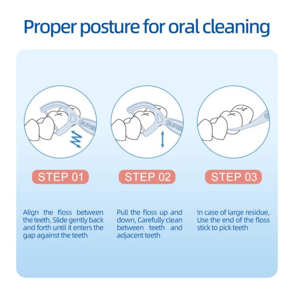 Oral care system youth floss stick series-50-bamboo charcoal-box - Gambar 4